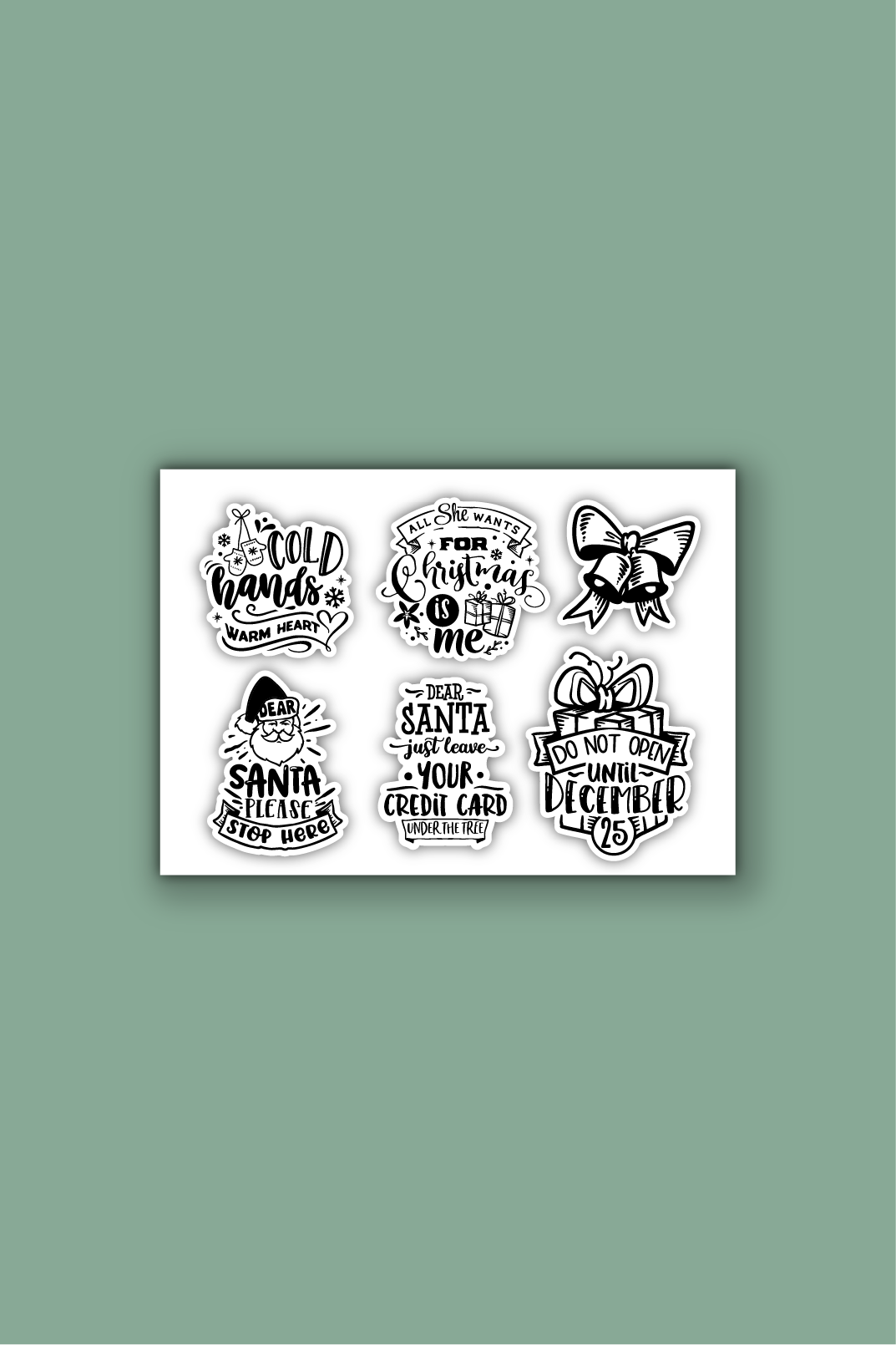 A5 stickervel met kerststicker