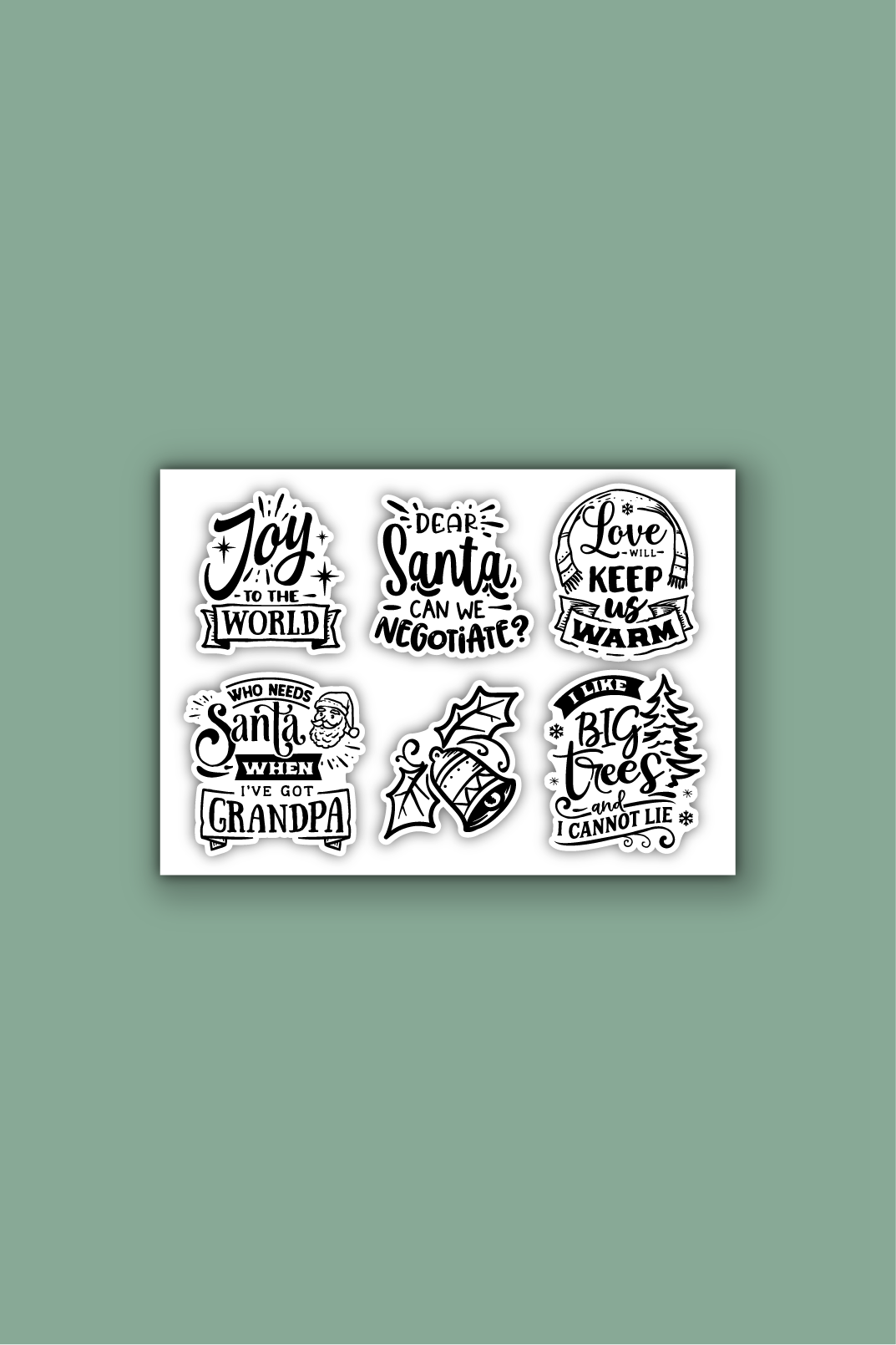 A5 stickervel met kerststicker