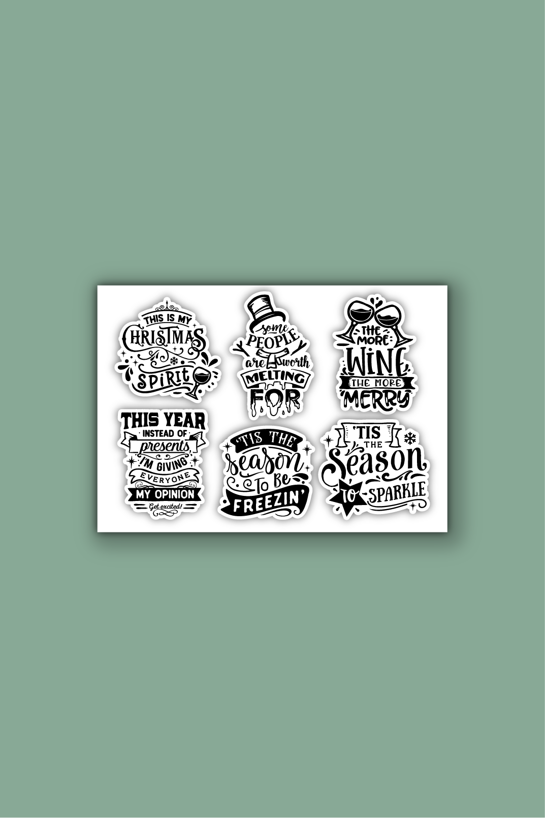 A5 stickervel met kerststicker