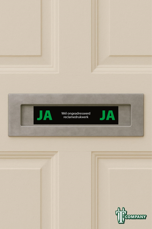 Ja Ja sticker - Wel ongeadresseerd reclamedrukwerk