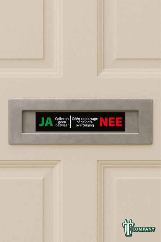 Ja nee sticker - Wel collectes, geen colportage en geloofsovertuiging