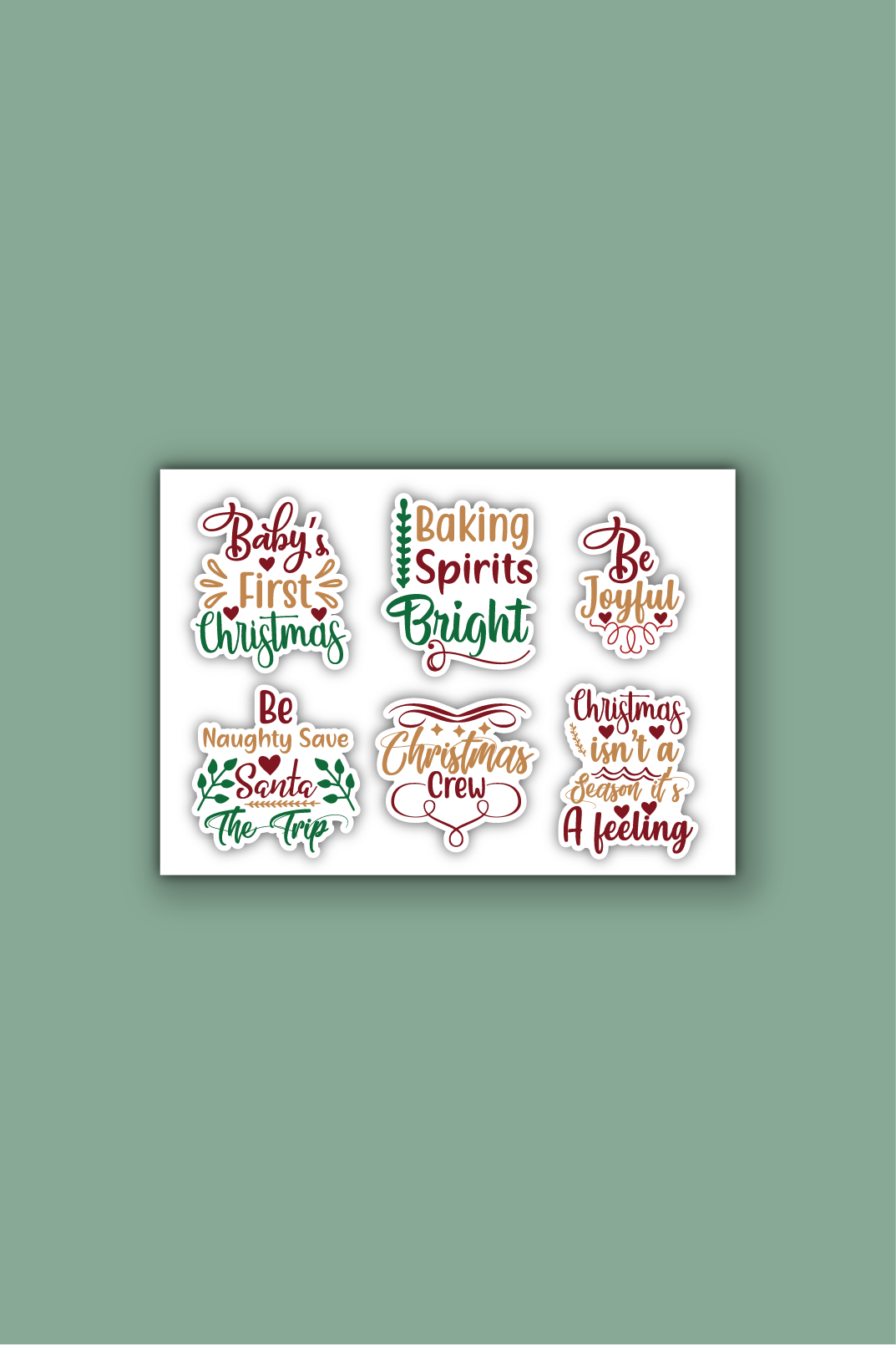 A5 stickervel met kerststickers