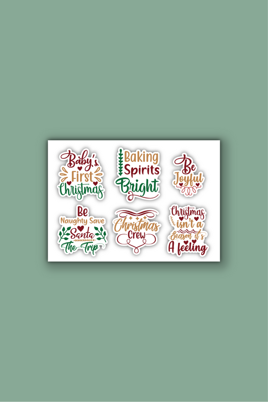 A5 stickervel met kerststickers