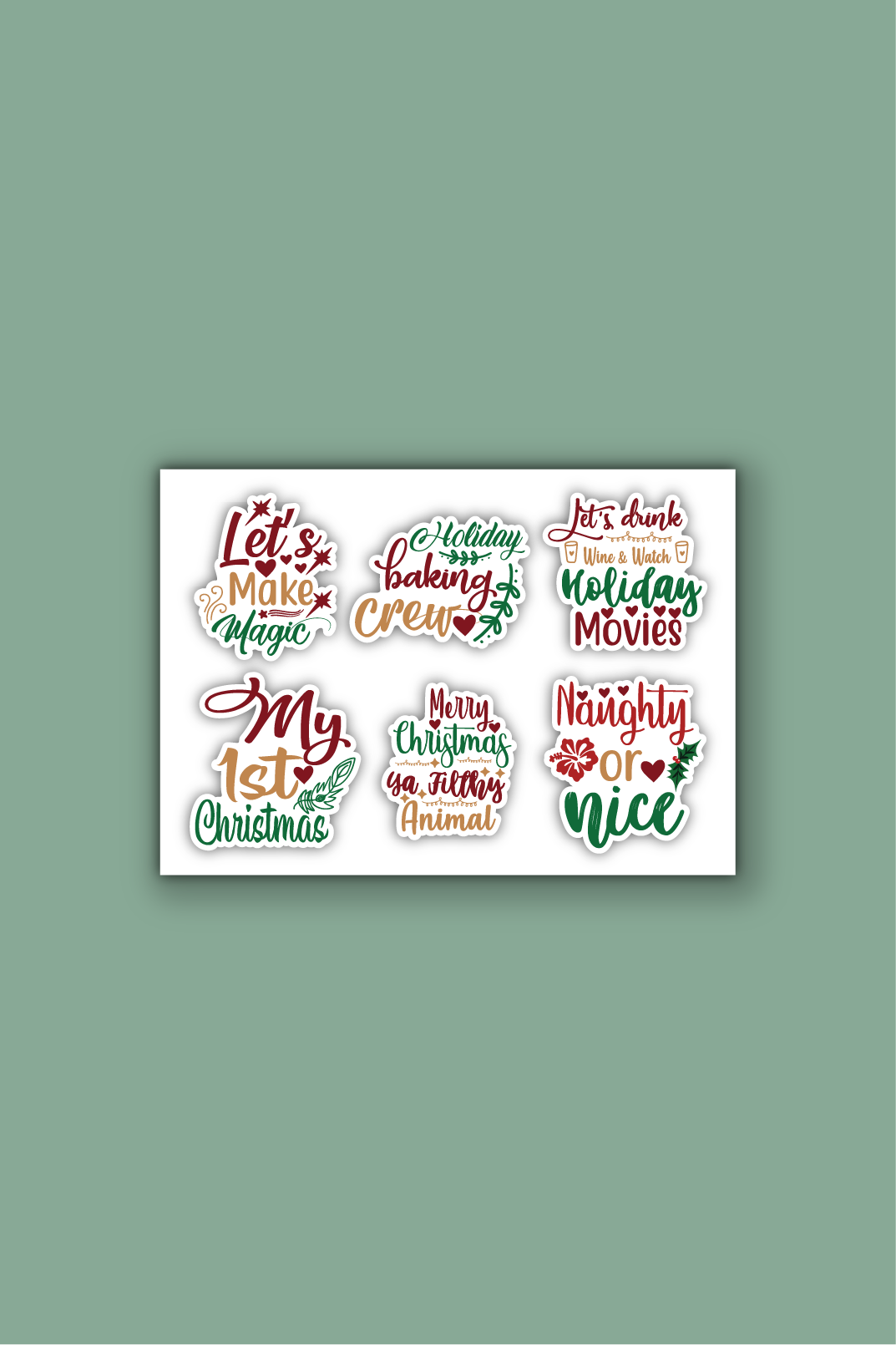 A5 stickervel met kerststickers