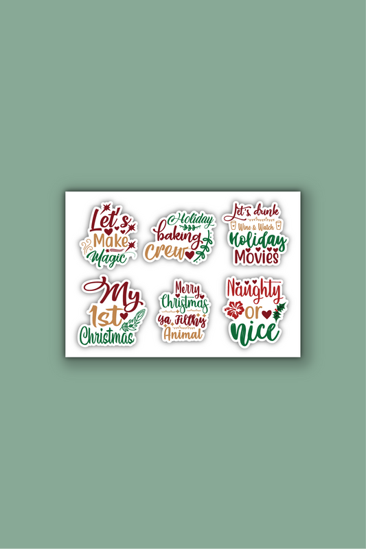 A5 stickervel met kerststickers