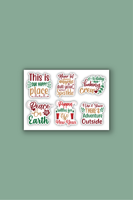 A5 stickervel met kerststickers