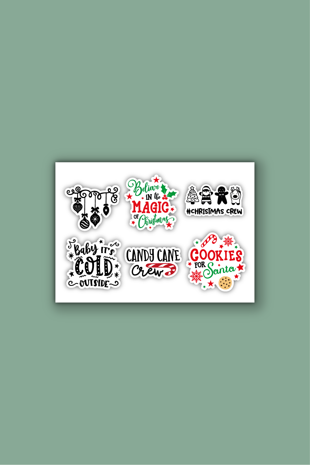A5 stickervel met kerststicker