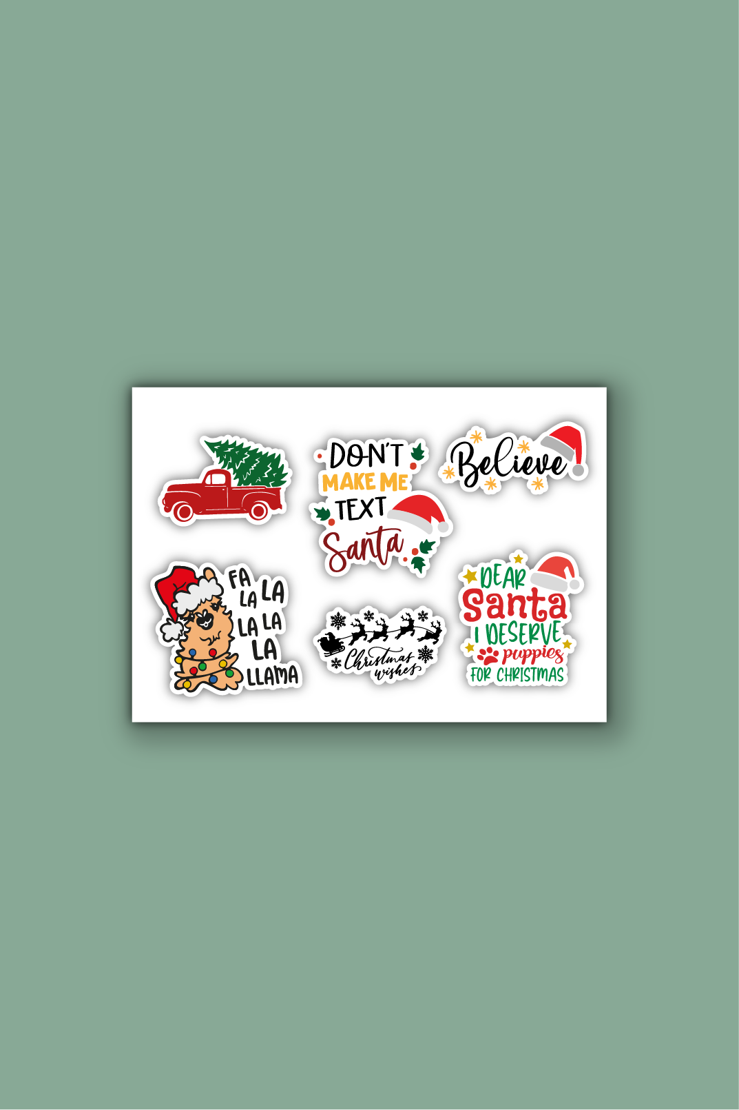 A5 stickervel met kerststicker