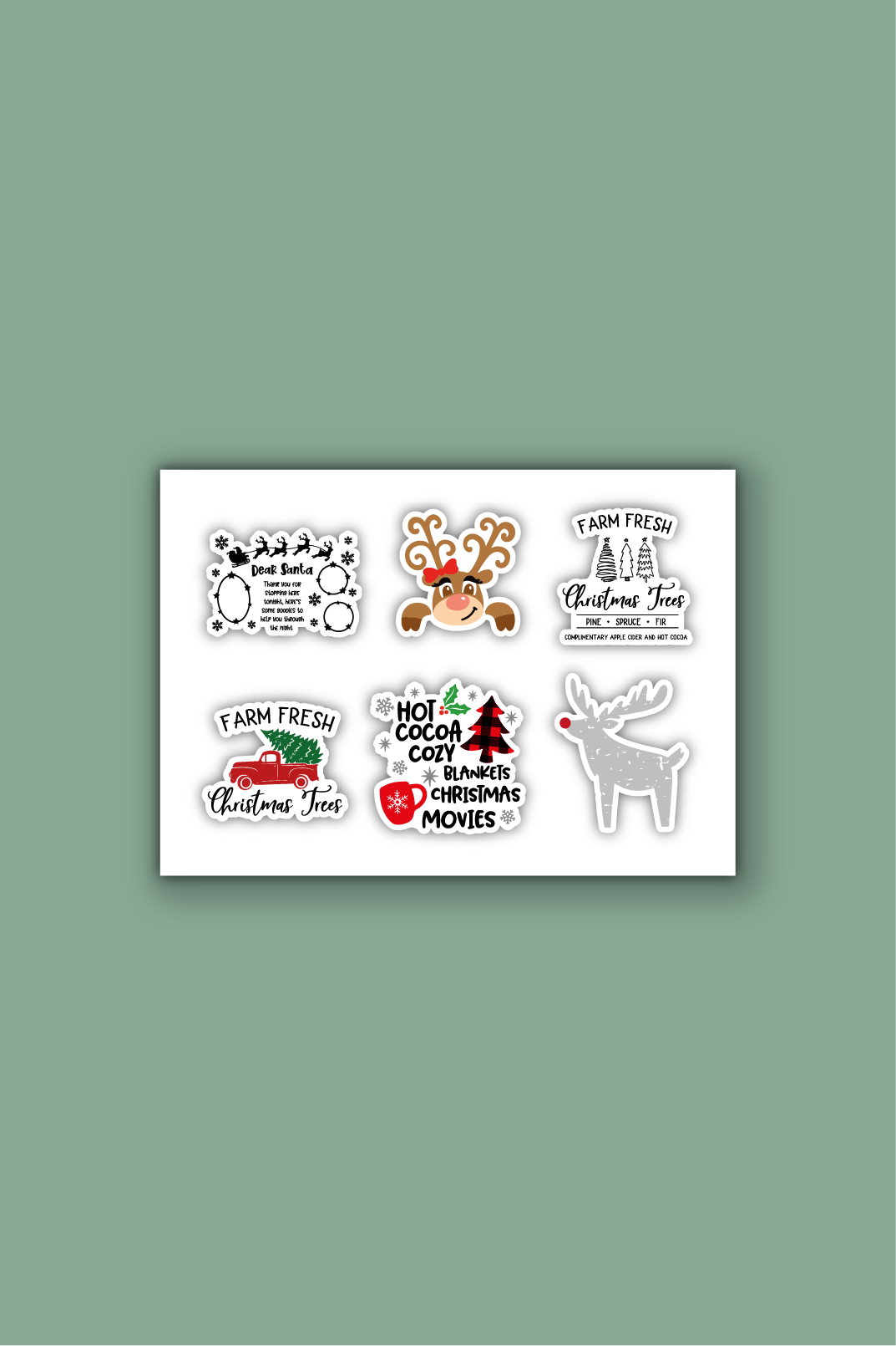 A5 stickervel met kerststicker