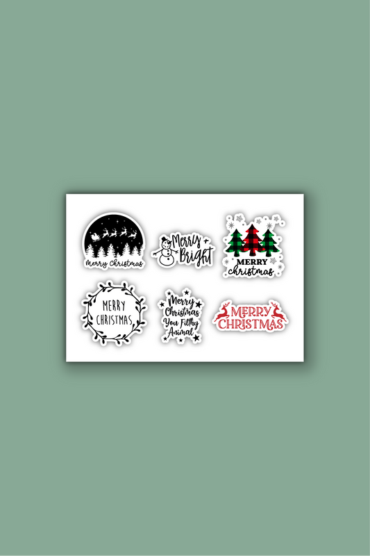 A5 stickervel met kerststicker