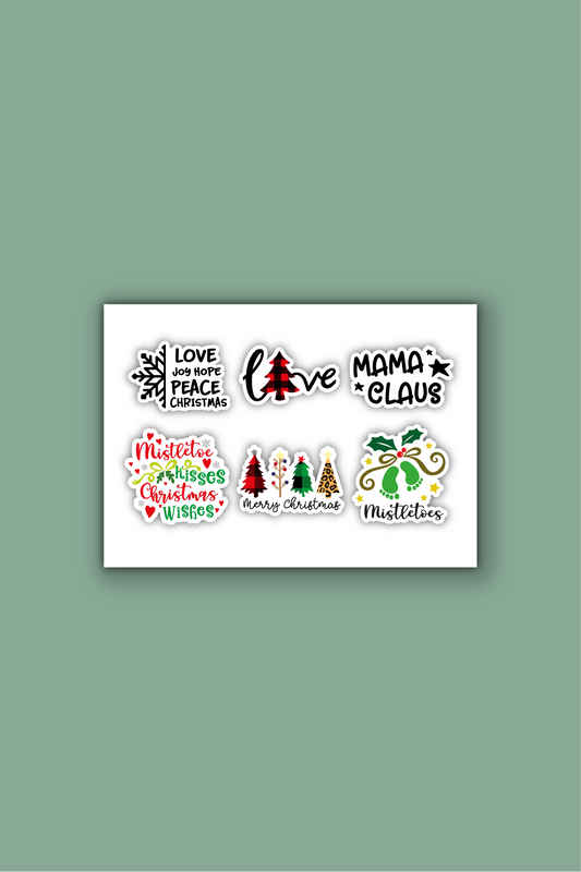 A5 stickervel met kerststicker