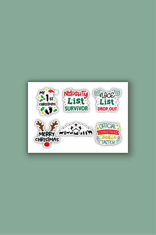 A5 stickervel met kerststicker