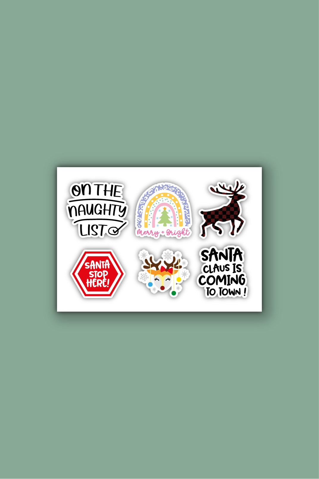 A5 stickervel met kerststicker