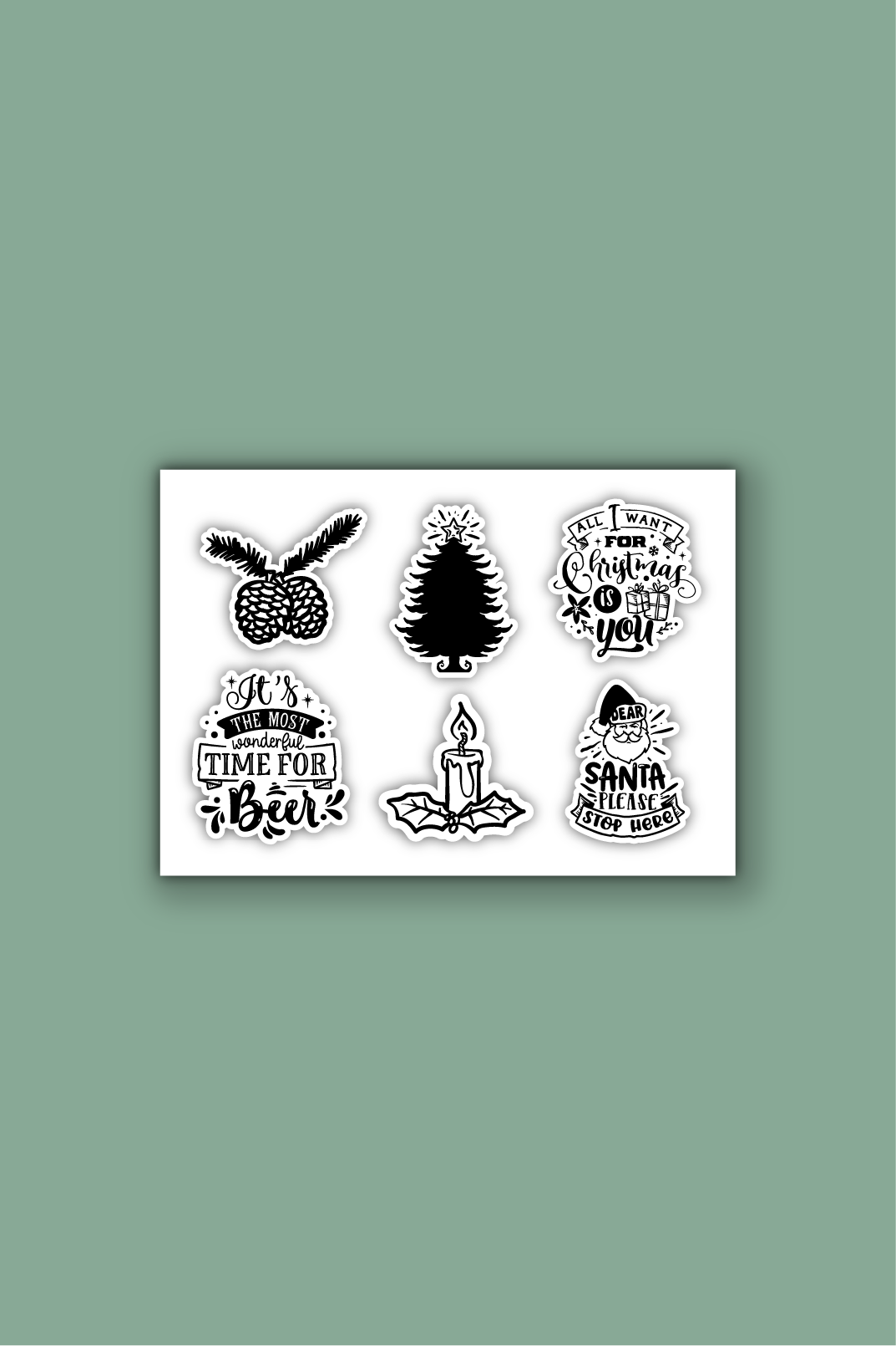 A5 stickervel met kerststicker
