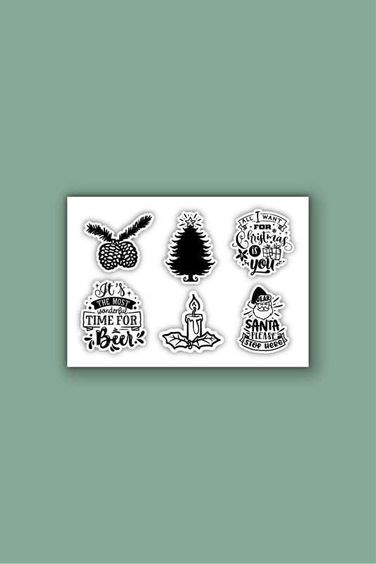A5 stickervel met kerststicker