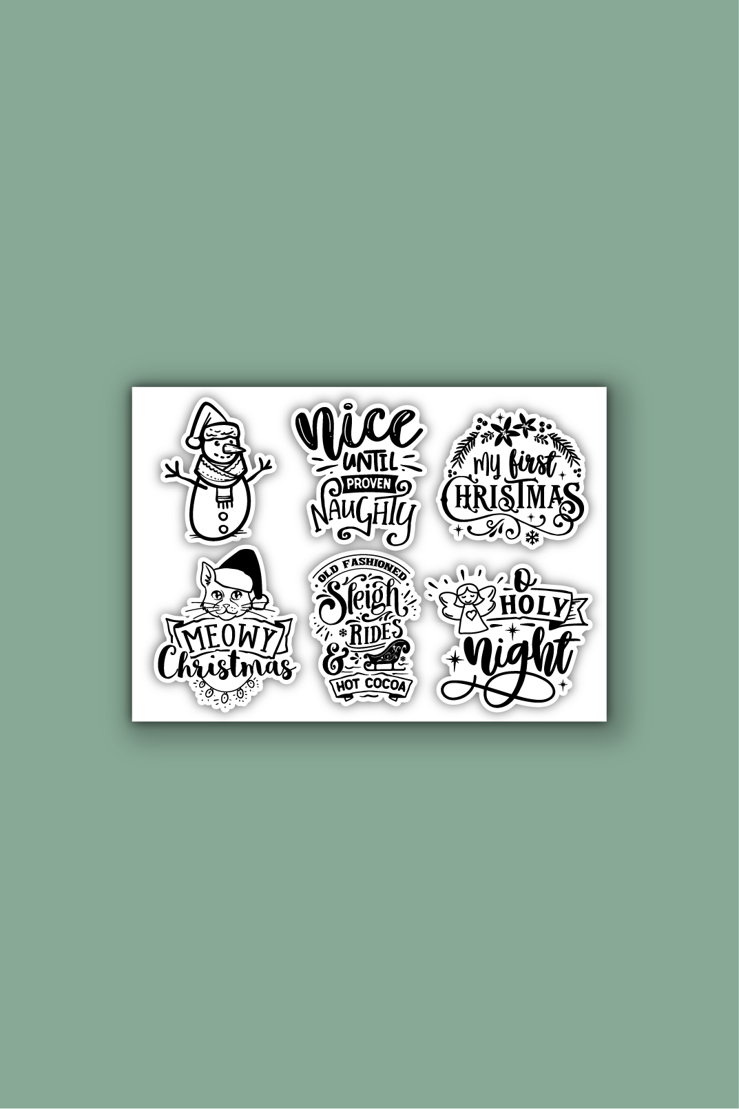 A5 stickervel met kerststicker