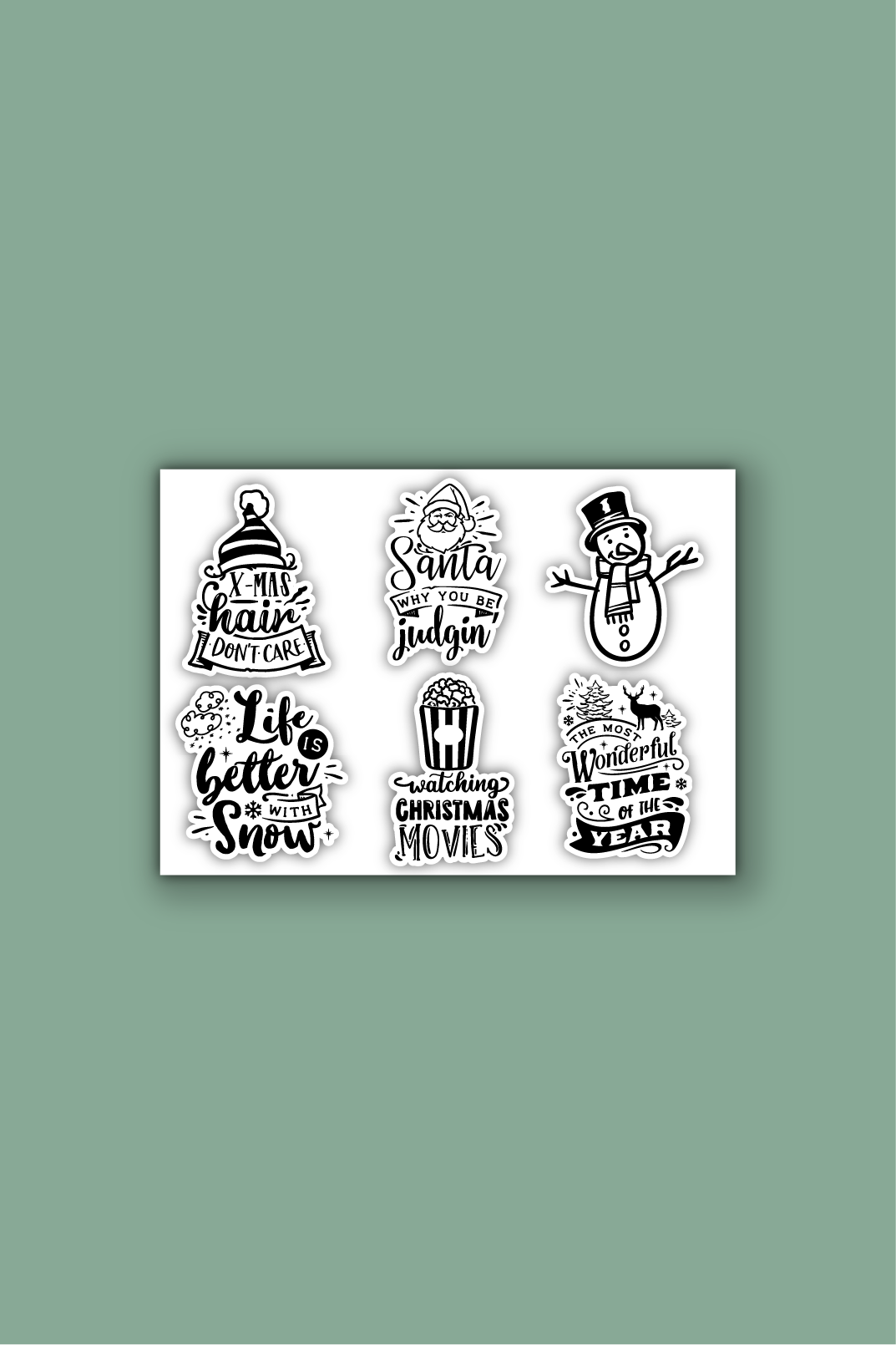 A5 stickervel met kerststicker