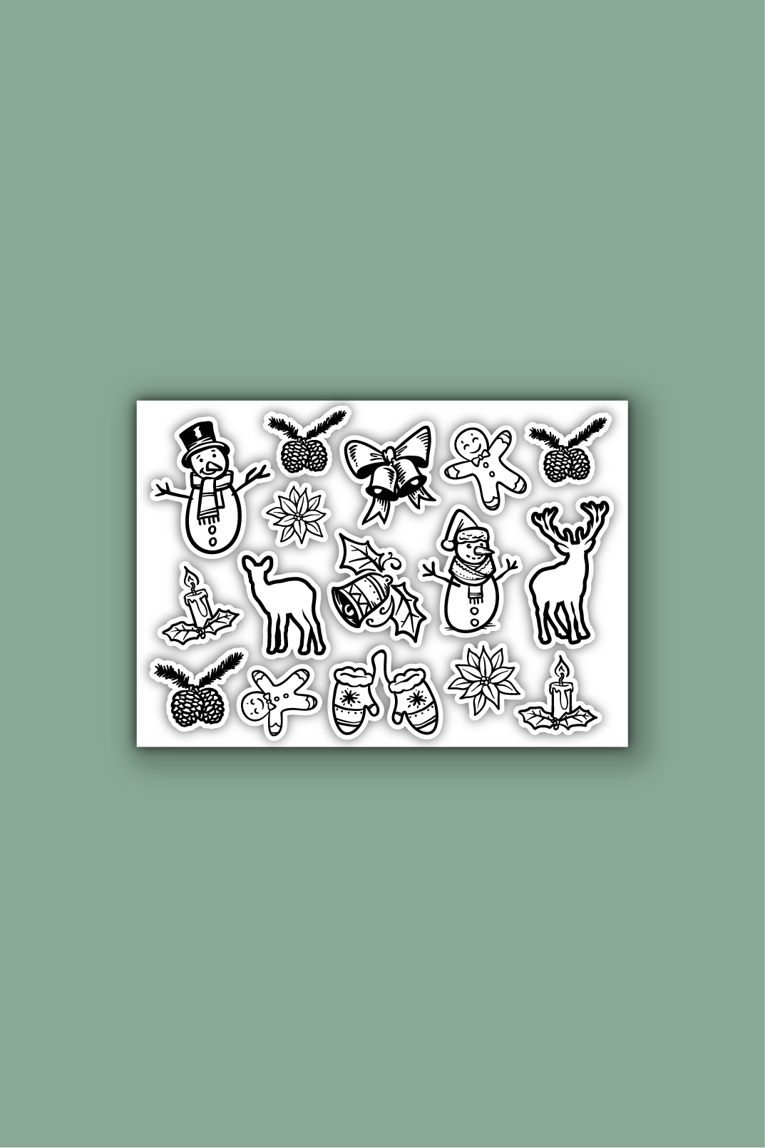 A5 stickervel met kerststicker