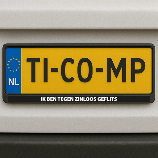 Kenteken sticker - Ik ben tegen zinloos geflits