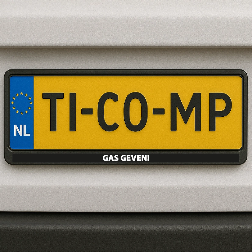 Kenteken sticker - Gas geven!