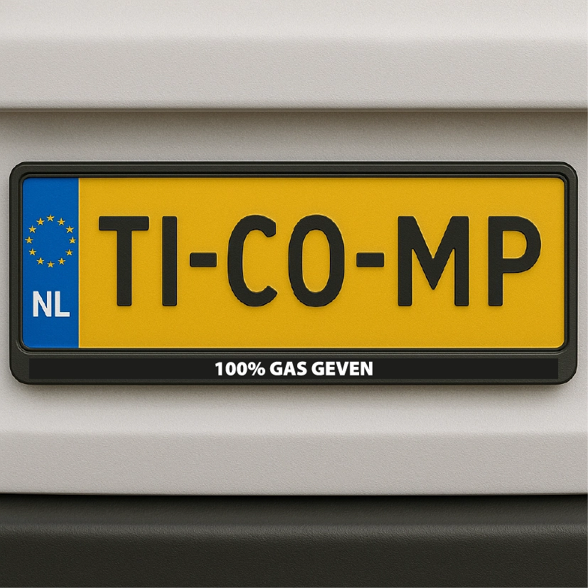 Kenteken sticker - 100% gas geven