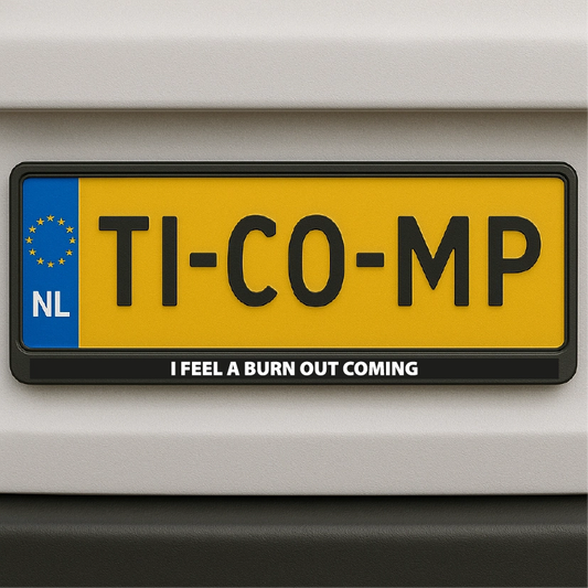 Kenteken sticker - I feel a burn out coming