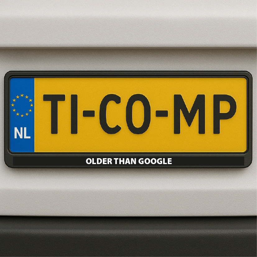 Kenteken sticker - Older than google