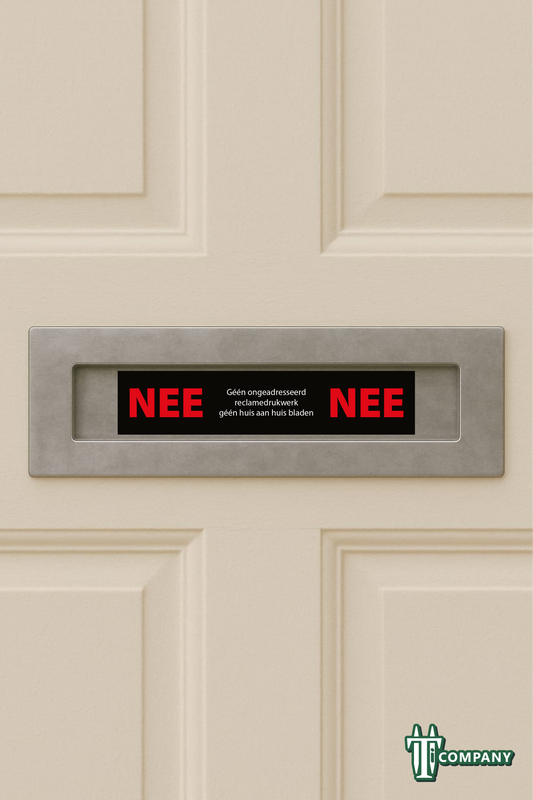 Nee nee sticker - Geen ongeadresseerd reclamedrukwerk, geen huis aan huis bladen