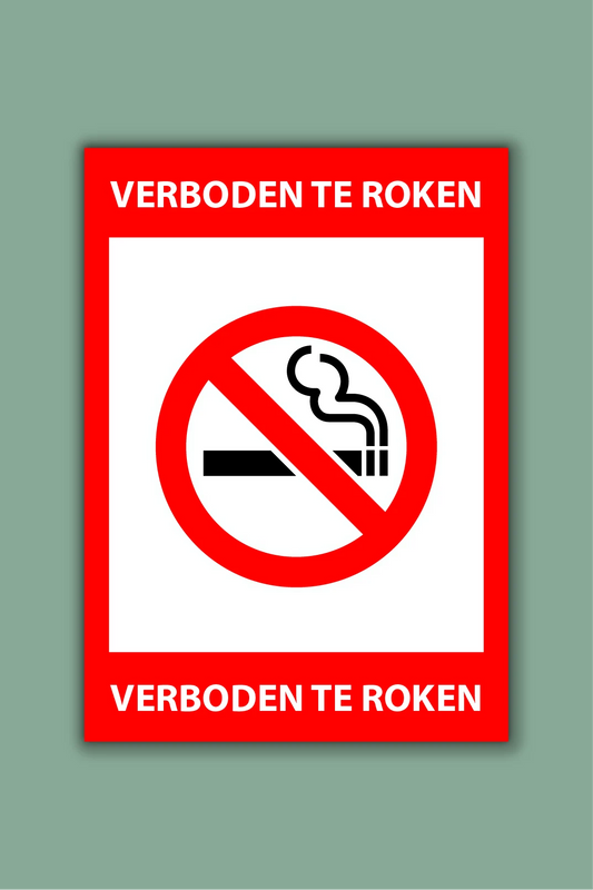 Niet roken sticker - 15 x 21 cm