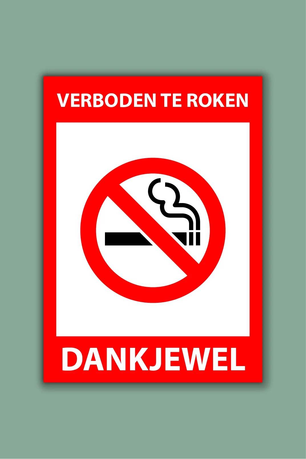 Niet roken sticker - 15 x 21 cm