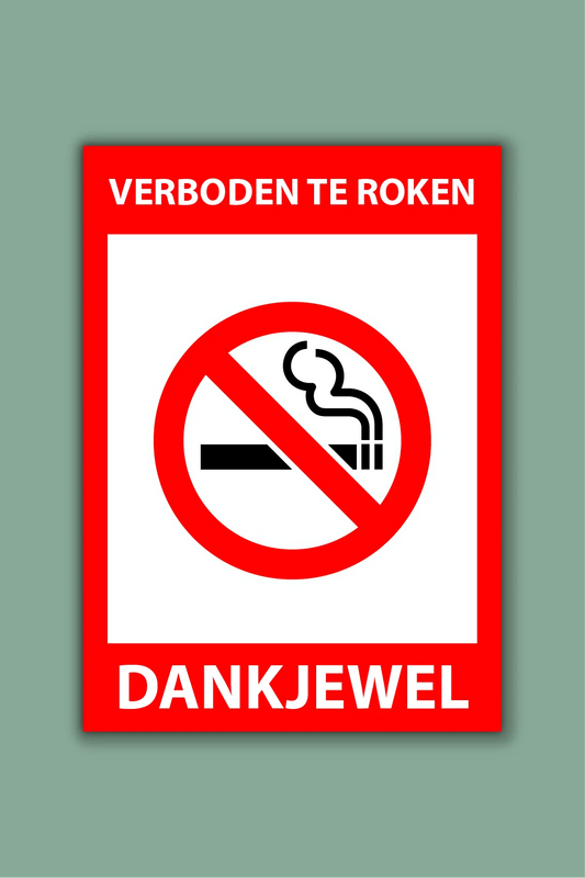 Niet roken sticker - 15 x 21 cm