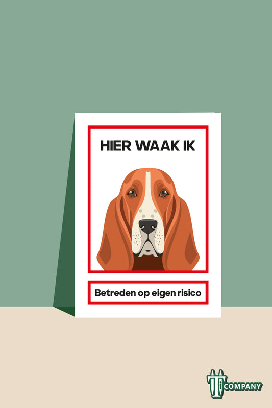 Hier waak ik - Basset hond
