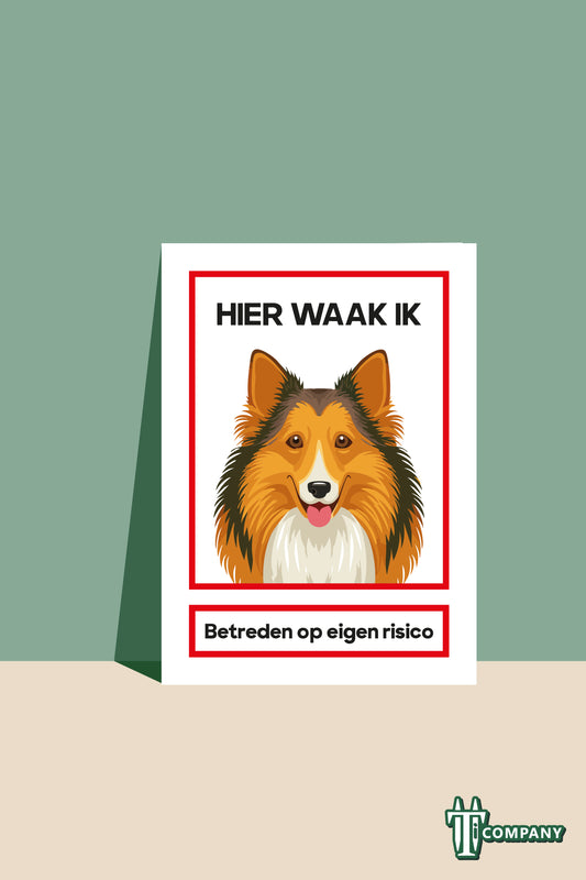 Hier waak ik - Shetland sheepdog